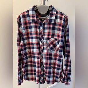 Banana Republic Check Button Soft Wash Shirt